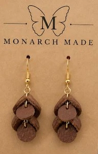 Pinecone Drop Earrings in Maple & Honey