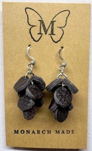 Pinecone Drop Earrings in Woodland Brown