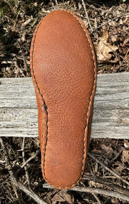 Leather resole covers the complete bottom of your leather moccasin