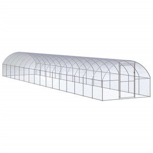 Chicken Coop Silver Galvanized Steel Large Durable Chicken Coop