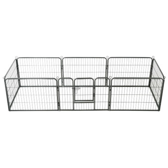  Dog Playpen Black Powder-Coated Steel A949-170572