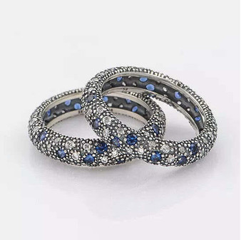 Ring Size: 7 - Starry Night Ring With Sapphire Crystals K290-31749031568