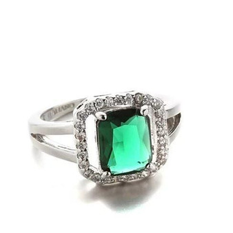 Color: Emerald Green,Size: 9 - Blissful Princess Cut Ring K290-6038013189