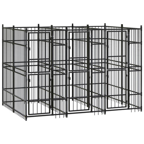  Outdoor Dog Kennel Steel 59.5 ft A949-3097938