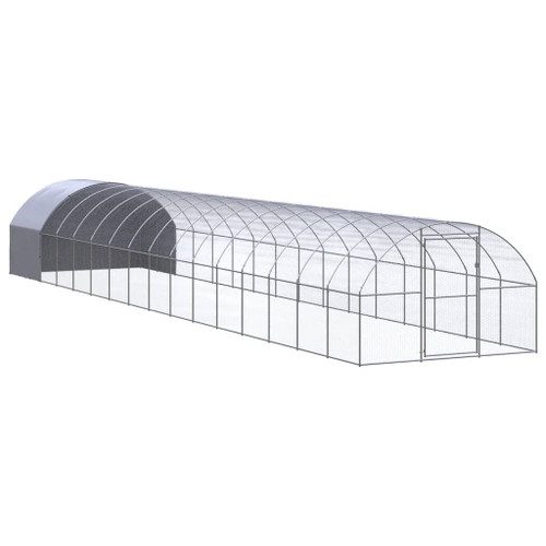  Outdoor Chicken Coop 9.8'x52.5'x6.6' Galvanized Steel A949-3095478