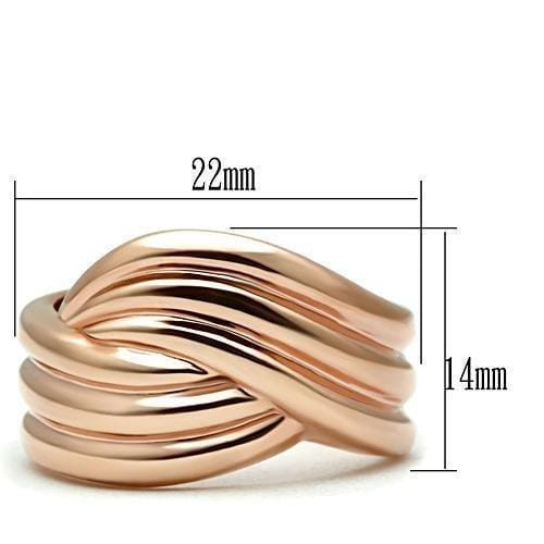 P Rose Gold(Ion Plating) Brass Ring with No Stone