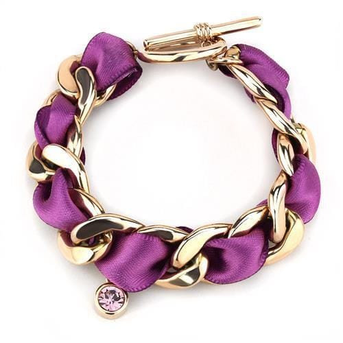 IP Rose Gold(Ion Plating) Stainless Steel Bracelet with Top Grade Crystal  in Rose