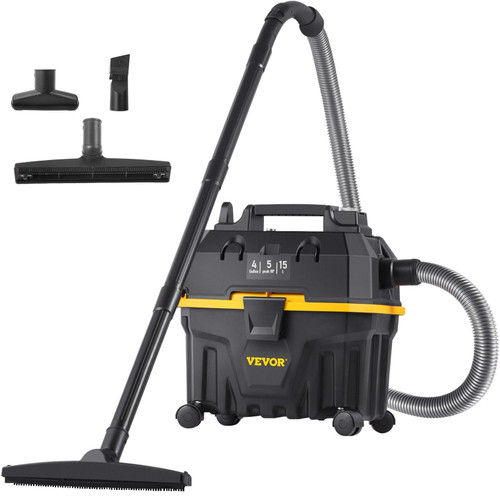 Wet Dry Vac, 4 Gallon, 5 Peak HP, 3 in 1 Shop Vacuum with Blowing Function Portable Attachments to 