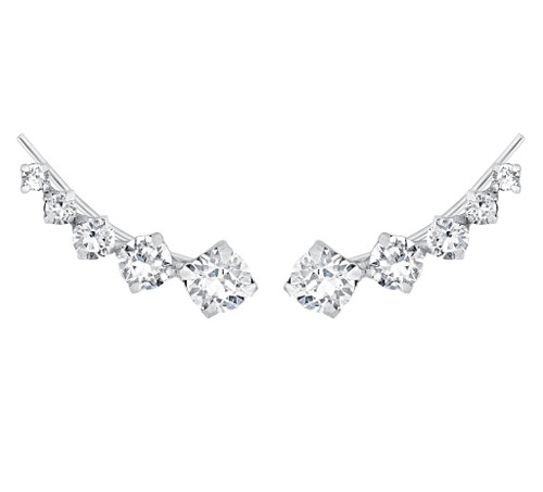 Crystal Droplet Ear Climbers