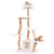 66 Inch Tall Solid Wood Cat Tree Modern Wooden Cat Tower with Perch-White