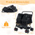 Foldable Double Pet Stroller with Adjustable Sunshade and Storage Basket-Black - Color: Black