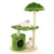 38 Inch Cute Cat Tree for Indoor Cats with Fully Wrapped Sisal Scratching Posts-Green - Color: Green