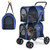 4-in-1 Double Pet Stroller with Detachable Carrier and Travel Carriage-Blue - Color: Blue