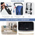 4-in-1 Double Pet Stroller with Detachable Carrier and Travel Carriage-Blue - Color: Blue