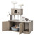 2-in-1 Modern Cat Tower with Litter Box Enclosure for Indoor Cars-Gray - Color: Gray