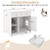 Hidden Cat Washroom Side Cabinet Wooden Pet House with 2 Drawers-White