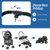 Double Pet Stroller Foldable 3-in-1 Dog Stroller with 2 Detachable Carriers-Gray - Color: Gray