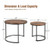 Set of 2 Modern Round Stacking Nesting Coffee Tables for Living Room-Rustic Brown - Color: Rustic B
