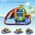 7-in-1 Inflatable Water Slide Bounce Castle with Splash Pool and Climbing Wall without Blower - Col