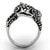 High polished (no plating) Stainless Steel Ring with Top Grade Crystal  in Jet