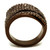 IP Coffee light Brass Ring with AAA Grade CZ  in Light Coffee