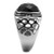 High polished (no plating) Stainless Steel Ring with Synthetic Onyx in Jet
