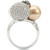 Rhodium + Ruthenium Brass Ring with Synthetic Pearl in Multi Color