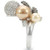 Rhodium + Ruthenium Brass Ring with Synthetic Pearl in Multi Color