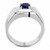 High polished (no plating) Stainless Steel Ring with Synthetic Synthetic Glass in Montana