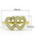 IP Gold(Ion Plating) Stainless Steel Ring with Top Grade Crystal  in Clear