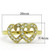 IP Gold(Ion Plating) Stainless Steel Ring with Top Grade Crystal  in Clear