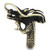 IP Antique Copper Stainless Steel Ring with Epoxy  in Jet