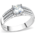 High polished (no plating) Stainless Steel Ring with Cubic  in Clear