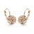 ROSE IS A ROSE 18kt Rose Crystal Earrings In White Yellow And Rose Gold Plating