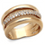 Rose Gold Brass Ring with AAA Grade CZ  in Clear