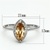 Rhodium 925 Sterling Silver Ring with AAA Grade CZ  in Champagne
