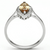 Rhodium 925 Sterling Silver Ring with AAA Grade CZ  in Champagne