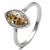 Rhodium 925 Sterling Silver Ring with AAA Grade CZ  in Champagne