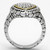 Reverse Two-Tone Brass Ring with AAA Grade CZ  in Clear