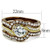 IP Gold & IP Light Brown (IP Light coffee) Stainless Steel Ring with AAA Grade CZ  in Clear