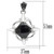 High polished (no plating) Stainless Steel Chain Pendant with Synthetic Onyx in Jet