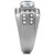 High polished (no plating) Stainless Steel Ring with AAA Grade CZ  in Clear