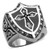 High polished (no plating) Stainless Steel Ring with Top Grade Crystal  in Clear