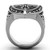 High polished (no plating) Stainless Steel Ring with Top Grade Crystal  in Clear