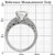 High polished (no plating) Stainless Steel Ring with AAA Grade CZ  in Clear