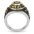 Two-Tone IP Gold (Ion Plating) Stainless Steel Ring with Synthetic Synthetic Glass in Red