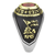 Two-Tone IP Gold (Ion Plating) Stainless Steel Ring with Synthetic Synthetic Glass in Red