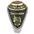 Two-Tone IP Gold (Ion Plating) Stainless Steel Ring with Synthetic Synthetic Glass in Red