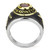 Two-Tone IP Gold (Ion Plating) Stainless Steel Ring with Synthetic Synthetic Glass in Red
