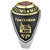 Two-Tone IP Gold (Ion Plating) Stainless Steel Ring with Synthetic Synthetic Glass in Red